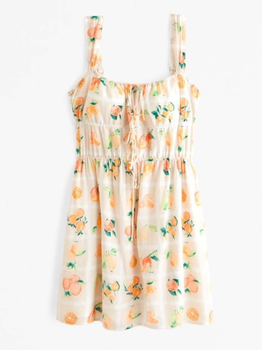 Abercrombie & Fitch Cream Mini Dress with Peach Print